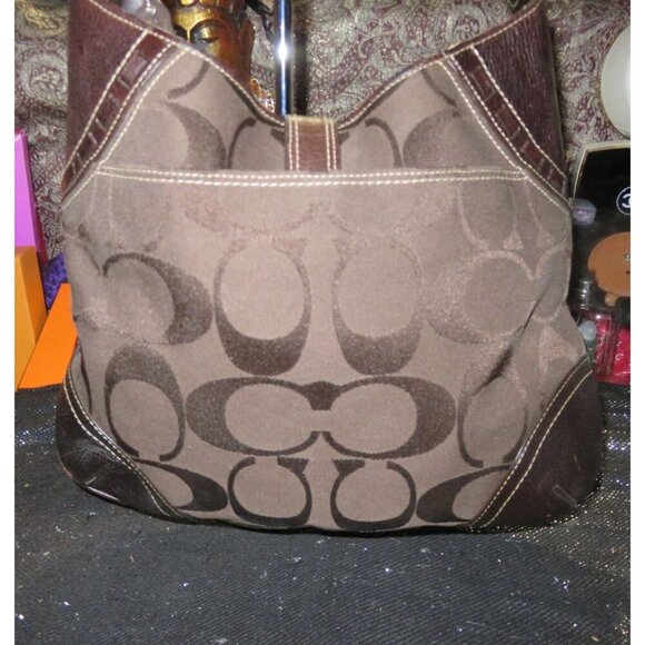 SOLD COACH 2006 Hampton Exotic Python Mixed Canvas & Leather Hobo Handbag - Picture 2 of 14